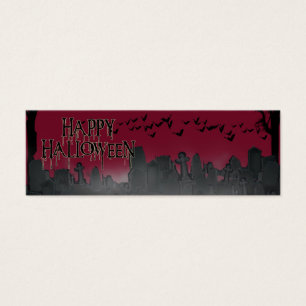 Cartes De Visite Silhouette de la scène du cimetière d'Halloween