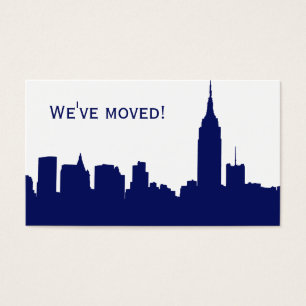 Cartes De Visite Silhouette de l'horizon de NYC, ESB #1 Bleu - Nous