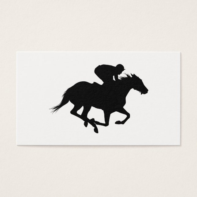 Cartes De Visite Silhouette du cheval de course (Devant)