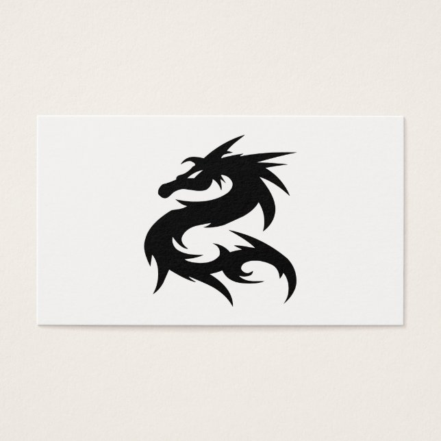Cartes De Visite Silhouette du dragon tribal (Devant)