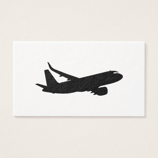 Cartes De Visite Silhouette noire de Jet Liner d'avion à personnali (Devant)