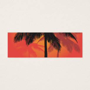 Cartes De Visite Silhouettes de coucher du soleil de palmiers