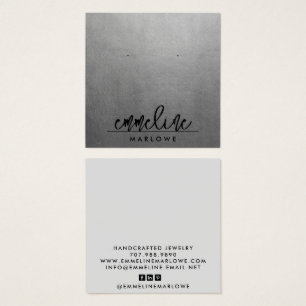 Cartes De Visite Silver chic moderne minimalBijoux à oreille noire