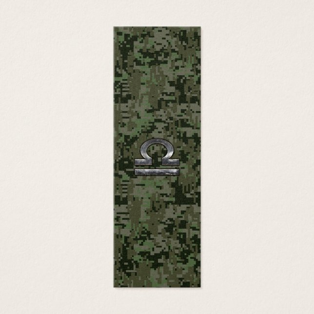Cartes De Visite Silver Libra Zodiac Green Camo numérique (Devant)