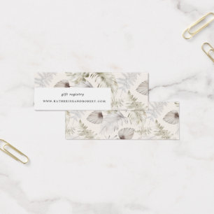 Cartes De Visite silver luxurious tropical foliage Wedding card