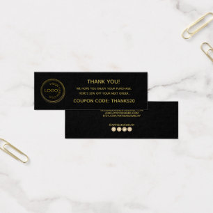 Cartes De Visite Simple Add Your Logo Thank You Enclosure Black