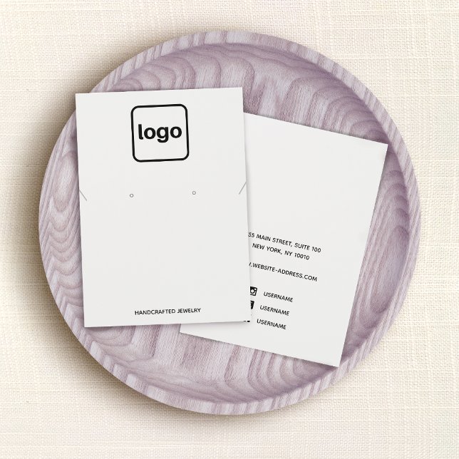 Cartes De Visite Simple Ajouter logo blanc oreille et écran de coll (Créateur téléchargé)