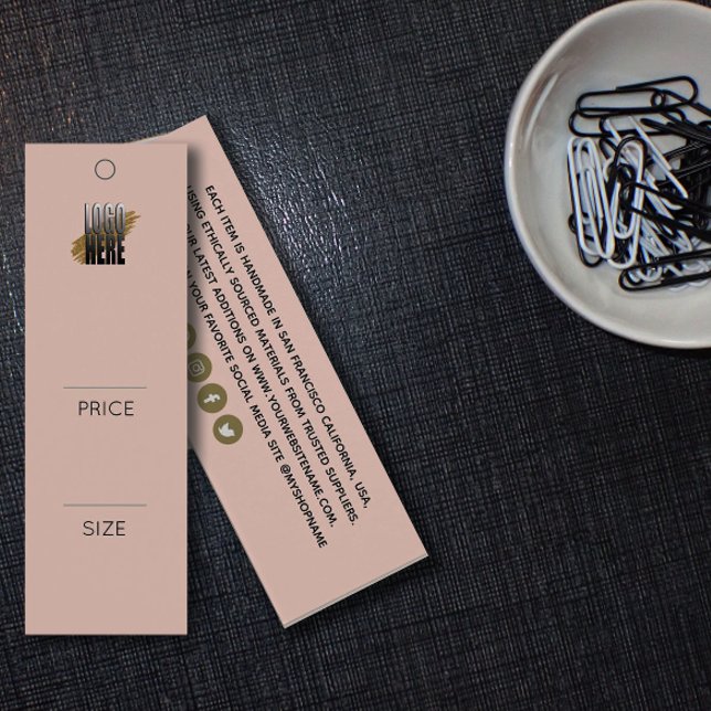 Cartes De Visite Simple Ajouter votre logo Bleu étiquette de prix (Créateur téléchargé)