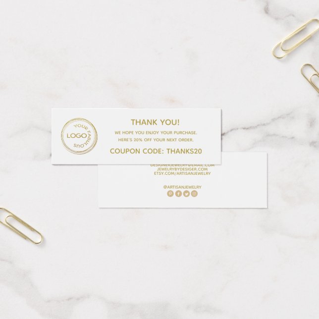 Cartes De Visite Simple Ajouter Votre Logo Merci Insertion (Bureau)