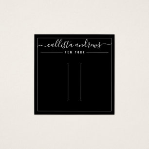 Cartes De Visite Simple Black Cursive Hair Display Card