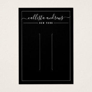 Cartes De Visite Simple Black Cursive Hair Display Card