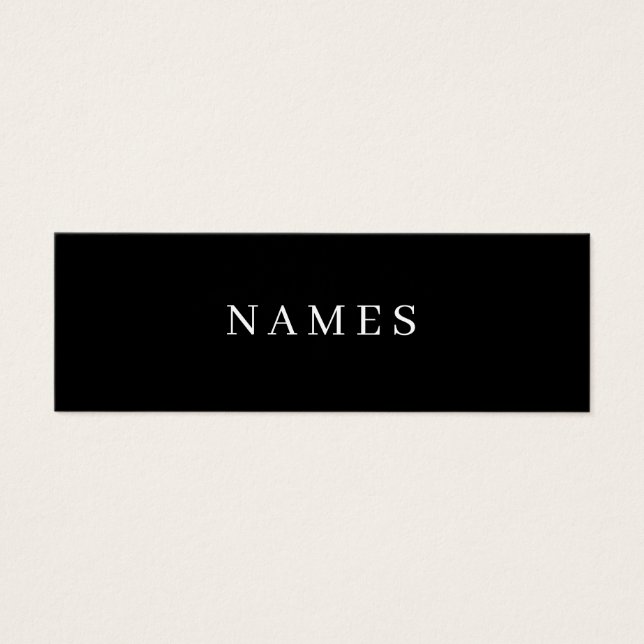 Cartes De Visite Simple Black Custom Ajouter Votre Nom Élégant (Devant)