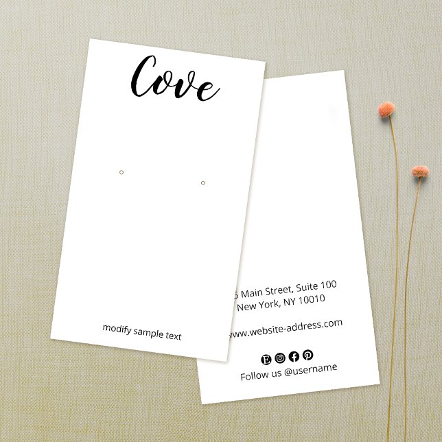 Cartes De Visite Simple Calligraphie Police Elevage Bijoux (Créateur téléchargé)