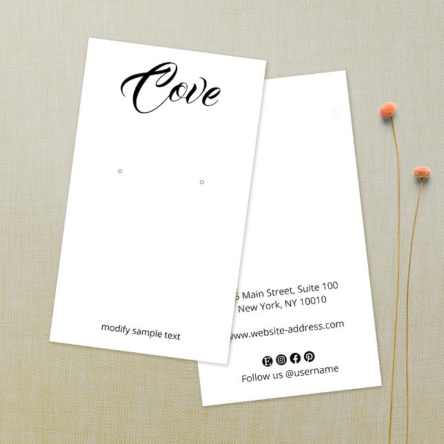 Cartes De Visite Simple Calligraphie Police Elevage Bijoux (Créateur téléchargé)