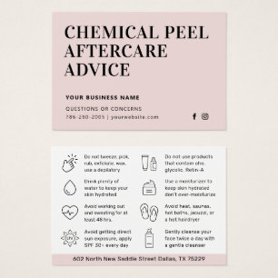 Cartes De Visite Simple Chemical Peel Aftercare Instruction Card