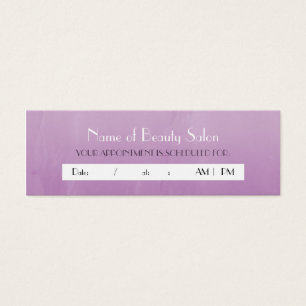 Cartes De Visite Simple Chic Purple Salon Rappel de rendez-vous