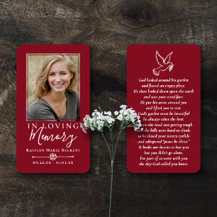 Cartes De Visite Simple Custom Photo Laminated Memorial Cards