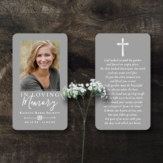 Cartes De Visite Simple Custom Photo Laminated Memorial Cards