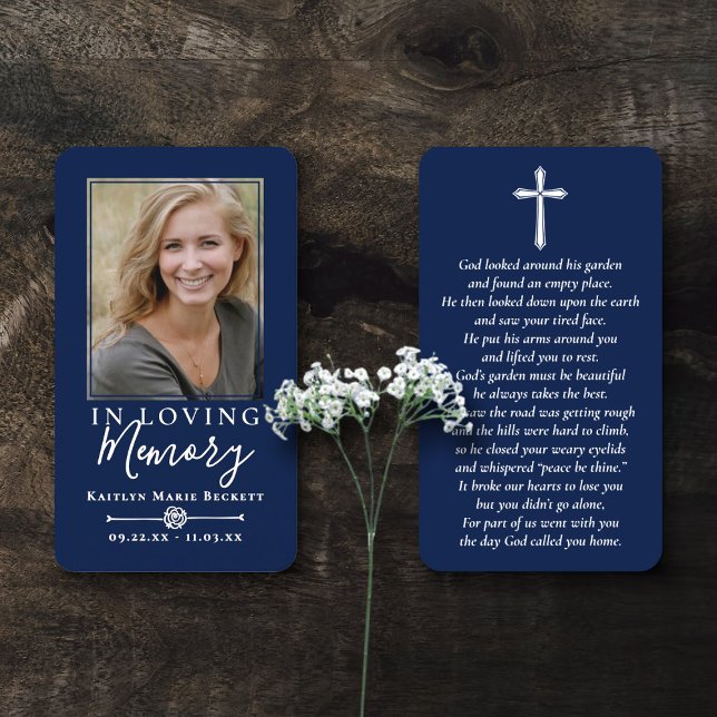 Cartes De Visite Simple Custom Photo Memorial Cards (Créateur téléchargé)