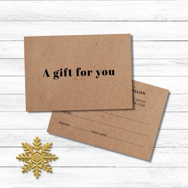 Cartes De Visite Simple élégance imprimé beauté Kraft (Créateur téléchargé)