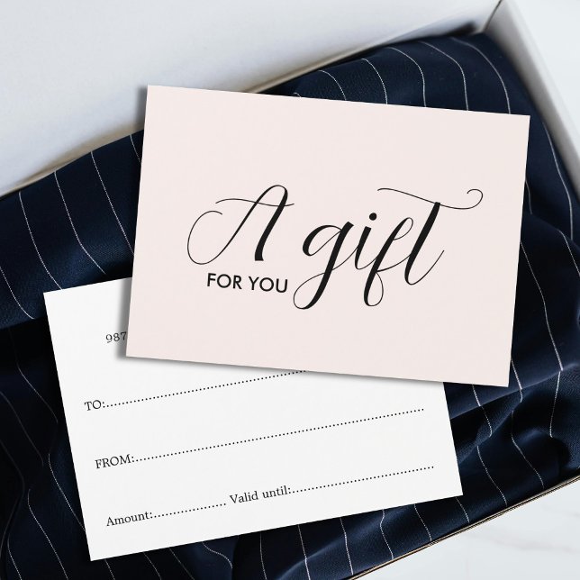 Cartes De Visite Simple Elegant Clean Light Pastel Certificat cadea (Créateur téléchargé)