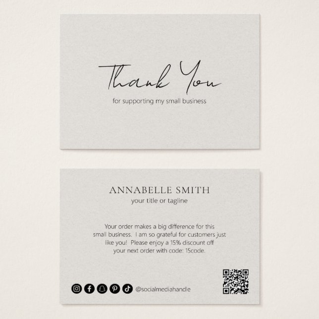 Cartes De Visite Simple Elégant Moderne Neutre Ordre Beige Insertio (Devant & derrière)