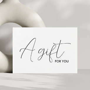 Cartes De Visite Simple Élégant Propre Certificat Cadeau Noir Blanc