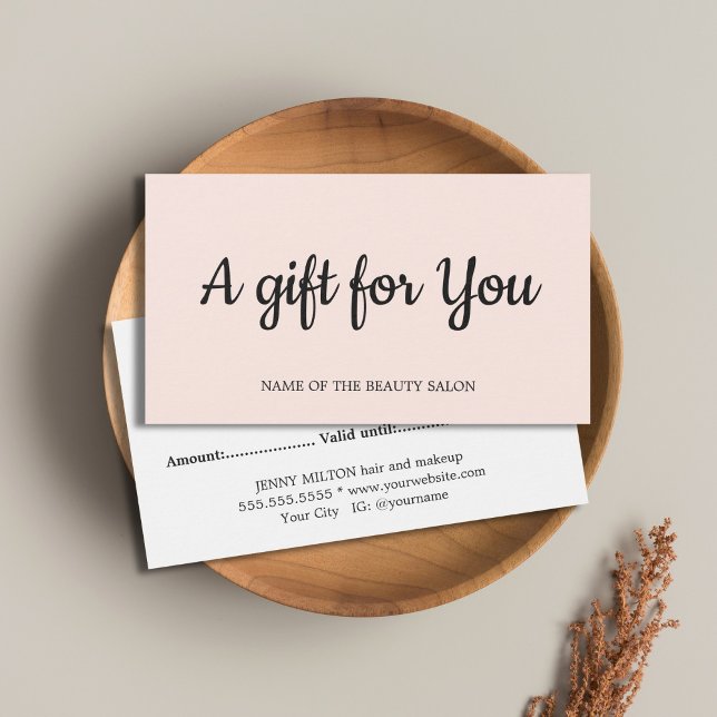 Cartes De Visite Simple Elegant Rose Beauté blanche (Créateur téléchargé)