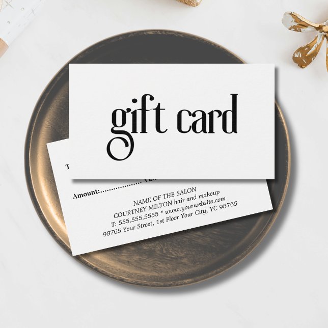 Cartes De Visite Simple élégant salon noir et blanc Bold (Créateur téléchargé)