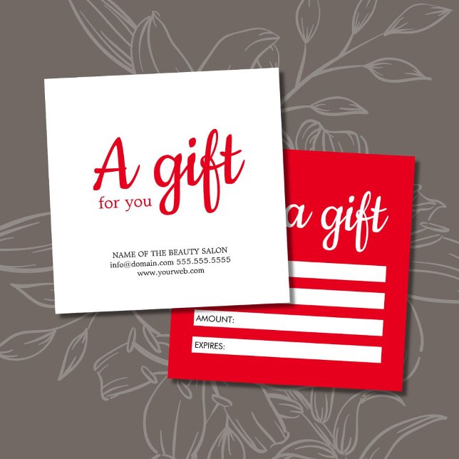 Cartes De Visite Simple élégant salon rouge blanc (Créateur téléchargé)