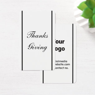 Cartes De Visite Simple et élégant remerciement don tag