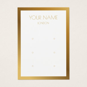 Cartes De Visite Simple gold border earring display card