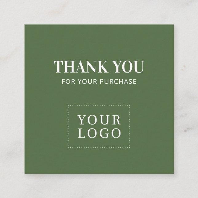 Cartes de visite Simple Green Modern Merci (Devant)