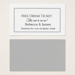 Cartes De Visite Simple Grey Plain Gris Libre Billet Boisson