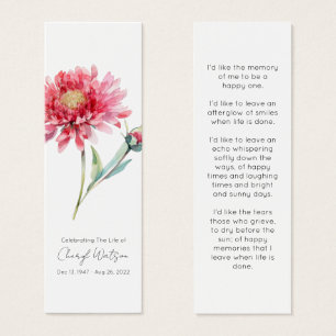 Cartes De Visite Simple marque-page mémorial funéraire Chrysanthème
