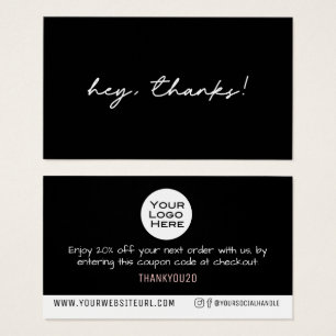 Cartes De Visite Simple Merci Votre Logo Remise Clients Insertion