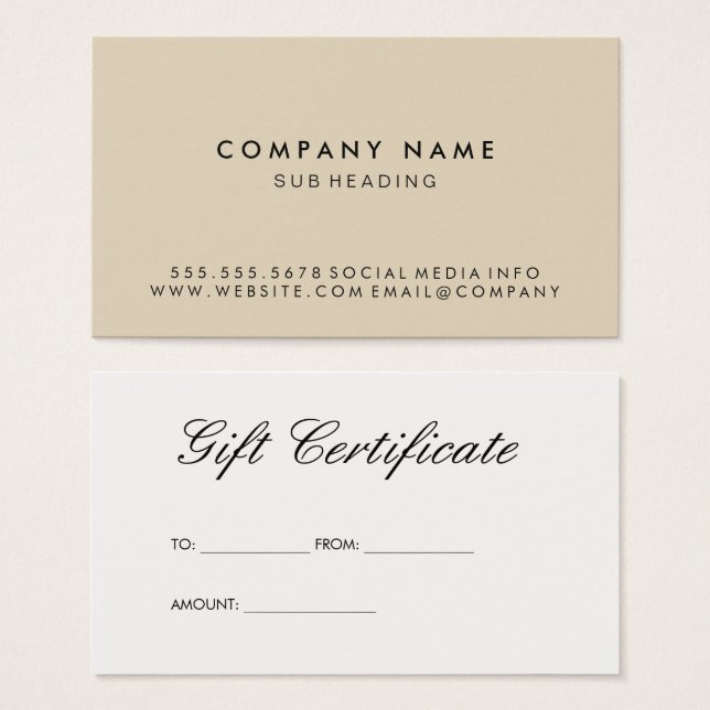 Cartes De Visite Simple minimaliste (Devant & derrière)