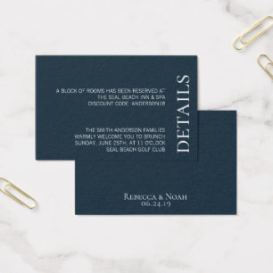Cartes De Visite Simple minimaliste élégant Mariage texte sous-décl