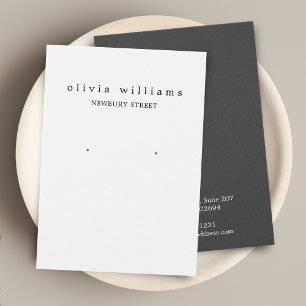 Cartes De Visite Simple Modern White Earring Display Card
