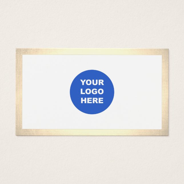 Cartes De Visite Simple Moderne Ajouter Logo Bordure Or (Devant)