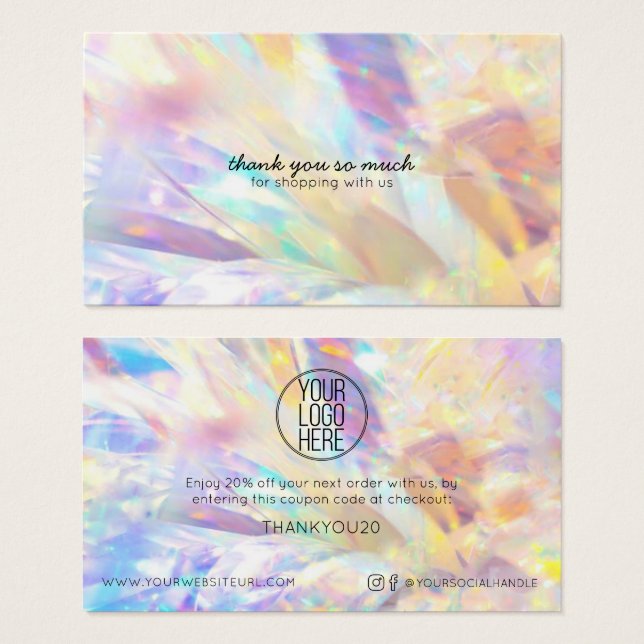 Cartes De Visite Simple moderne VOTRE LOGO ICI Remise Clients (Devant & derrière)