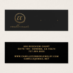Cartes De Visite Simple Monogramme Or Joaillerie Designer Boucles d