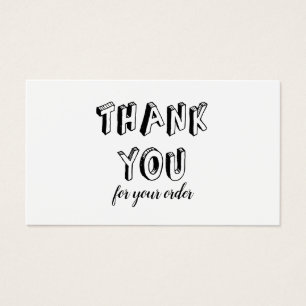 Cartes De Visite Simple Remerciement Noir et Blanc pour Commande