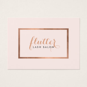Cartes De Visite Simple Rose Gold Lash Salon Logo Pink Afcare