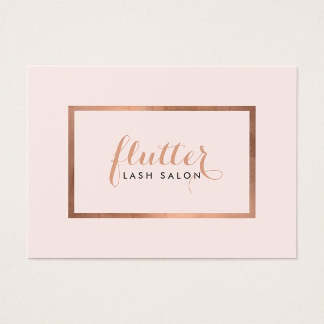 Cartes De Visite Simple Rose Gold Lash Salon Logo Pink Afcare (Devant)