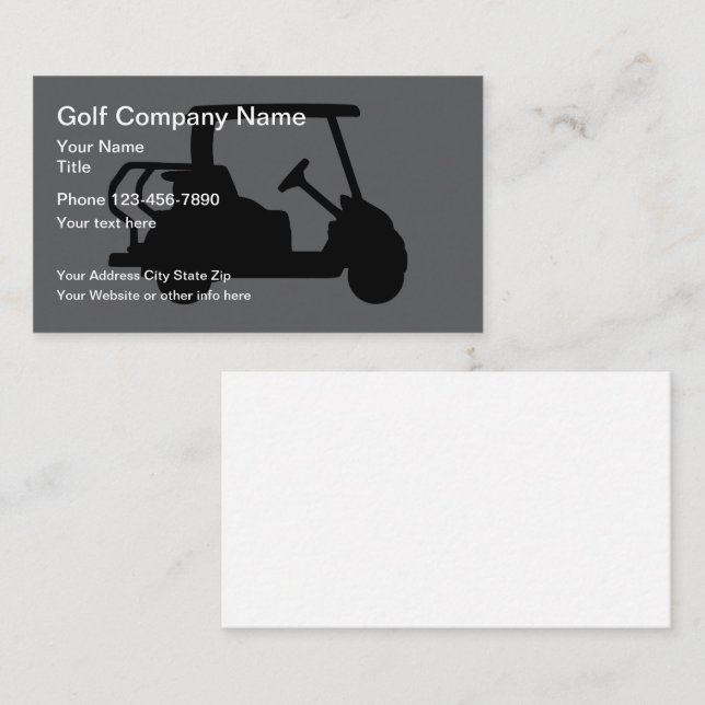 Cartes de visite Simple thème golf (Devant / Derrière)