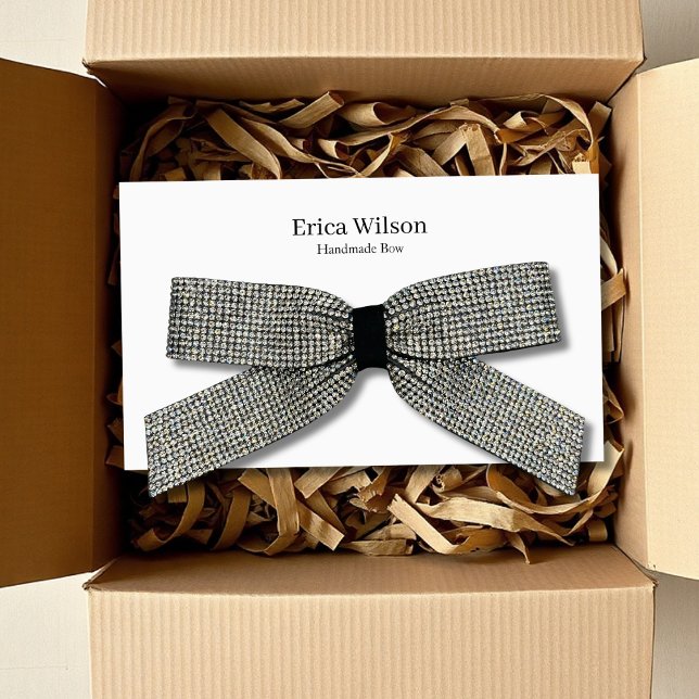 Cartes De Visite Simple White Hair Bow Clip Barrette Display card (Créateur téléchargé)