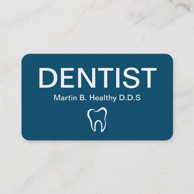Cartes de visite simples audacieux de dentiste (Devant)