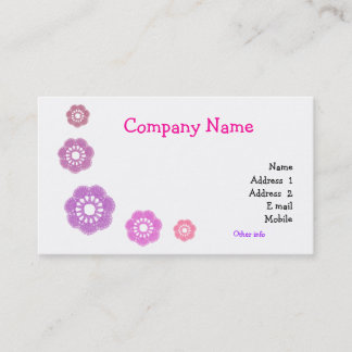 Cartes de visite simples de crochet