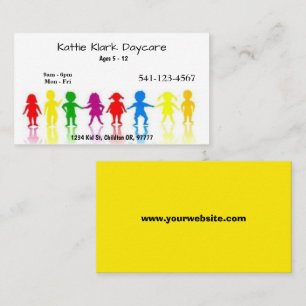 Cartes de visite simples de garderie